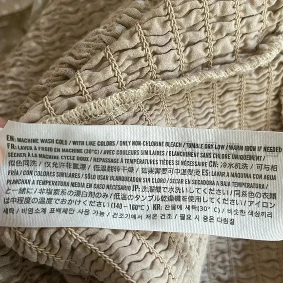 Abercrombie & Fitch Puff Sleeve Smock Top Neutral Cottagecore Square Neck Small - Picture 6 of 8